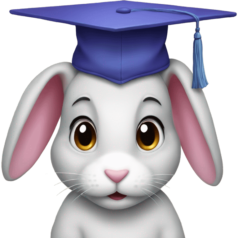 bunny in graduation hat emoji