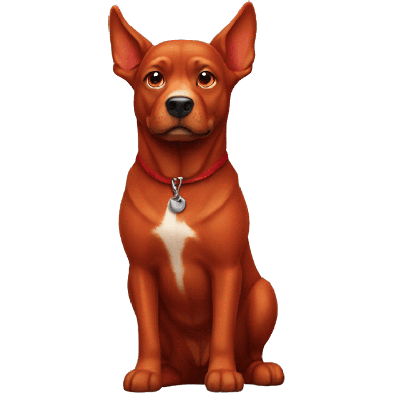 solid red dog with pointed ears emoji