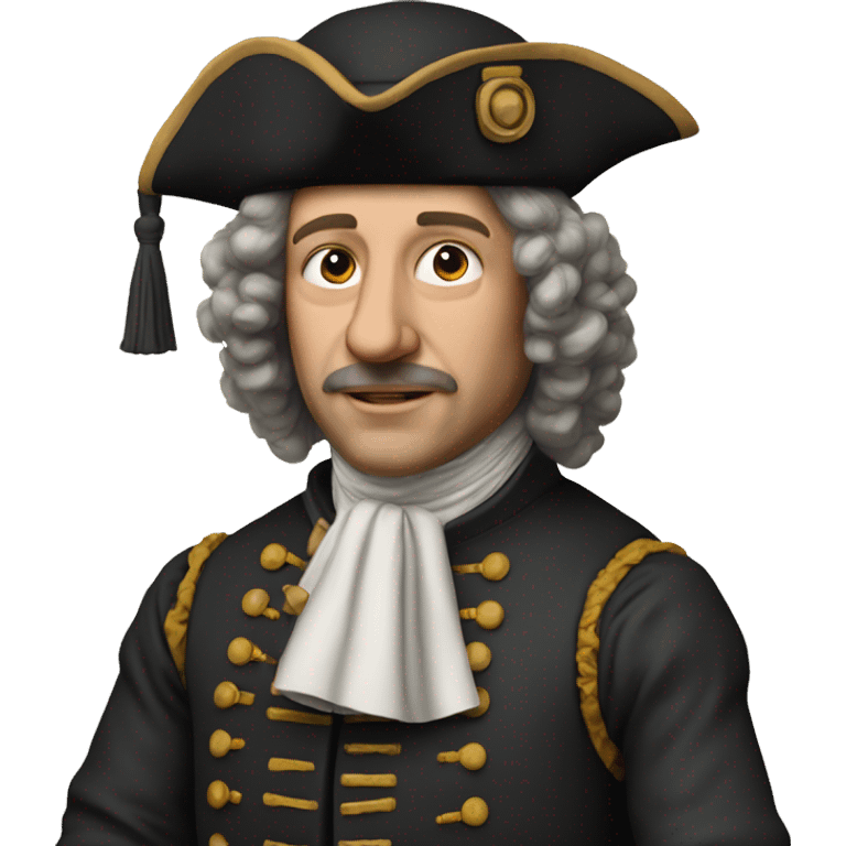 Photorealistic 17th century engineer with drawings emoji