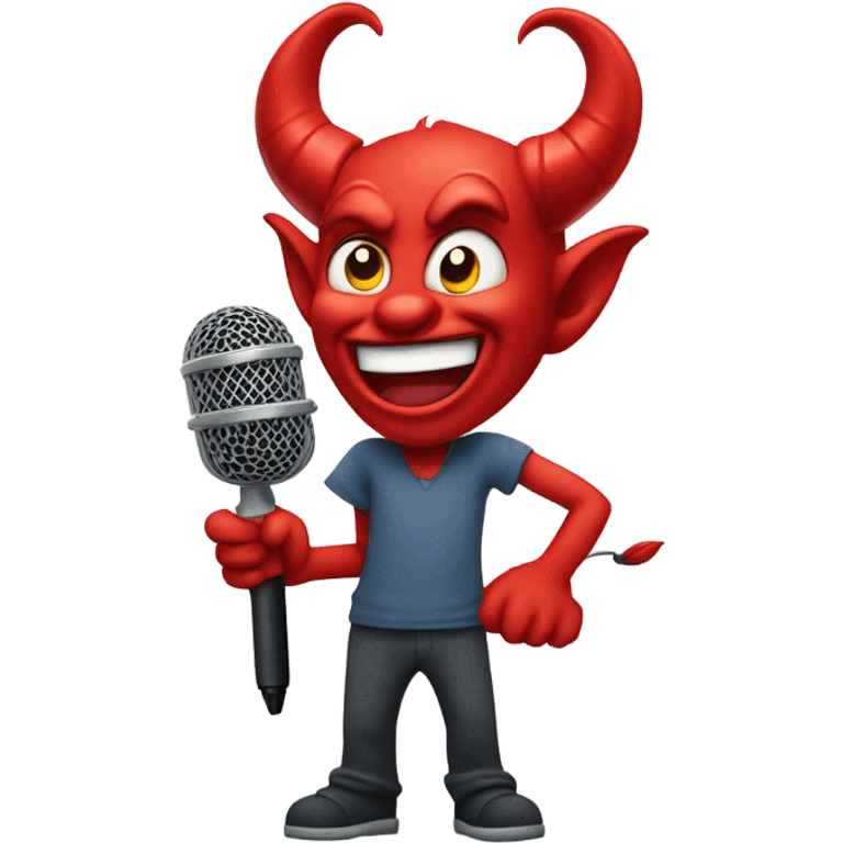 Devil doing mic drop emoji