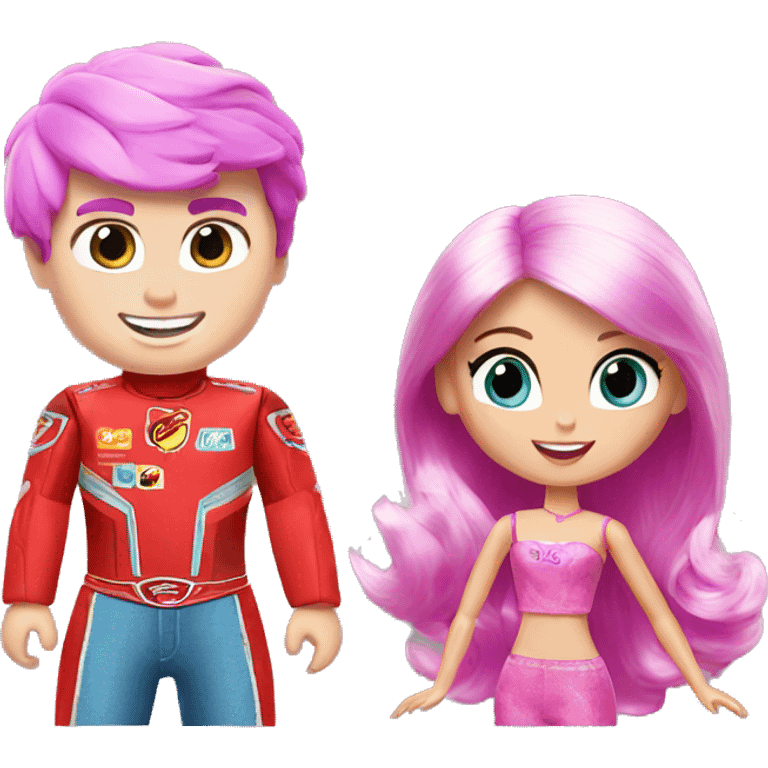 lightning Mcqueen and barbie emoji