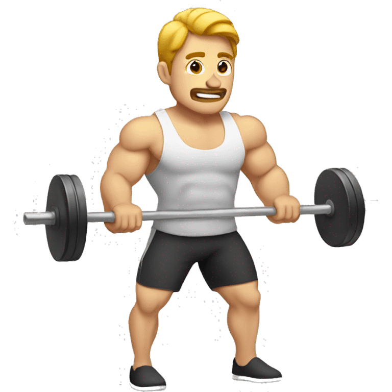 White man with barbell emoji