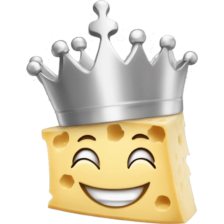 parmesan cheese is laughing with crown emoji