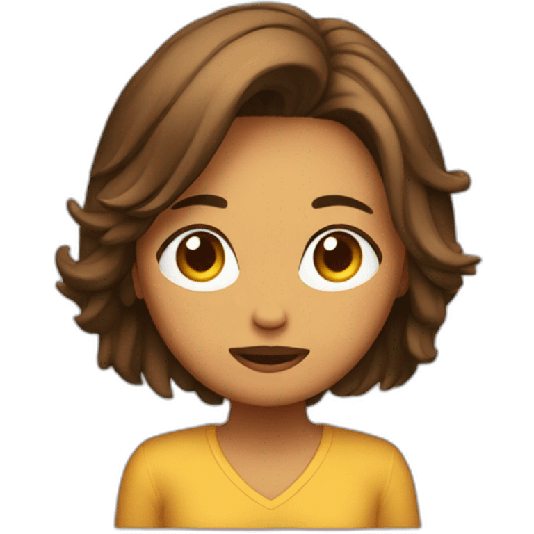 Chica pelo marrón llorando emoji