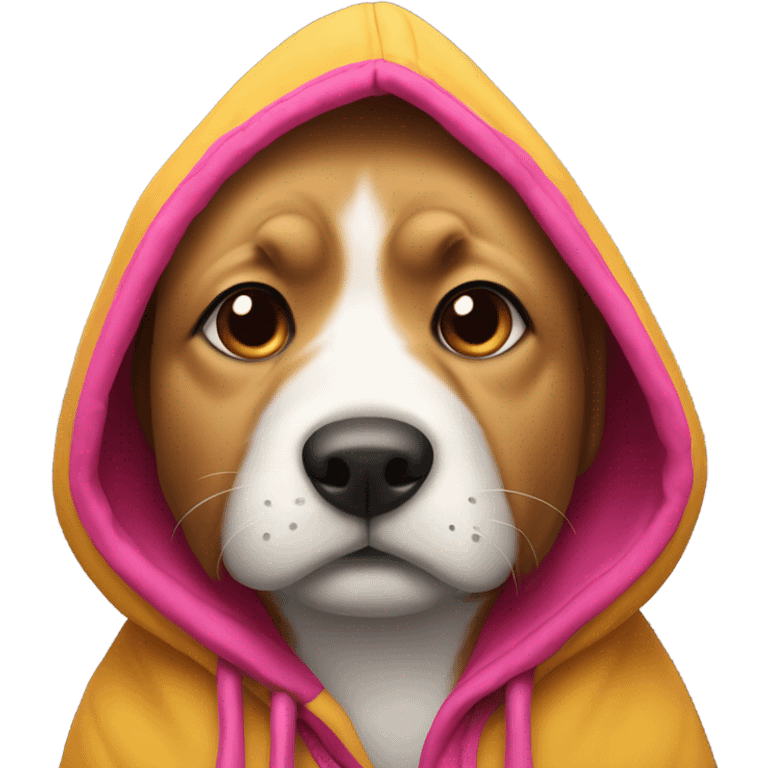 Dog wearing a hoodie emoji