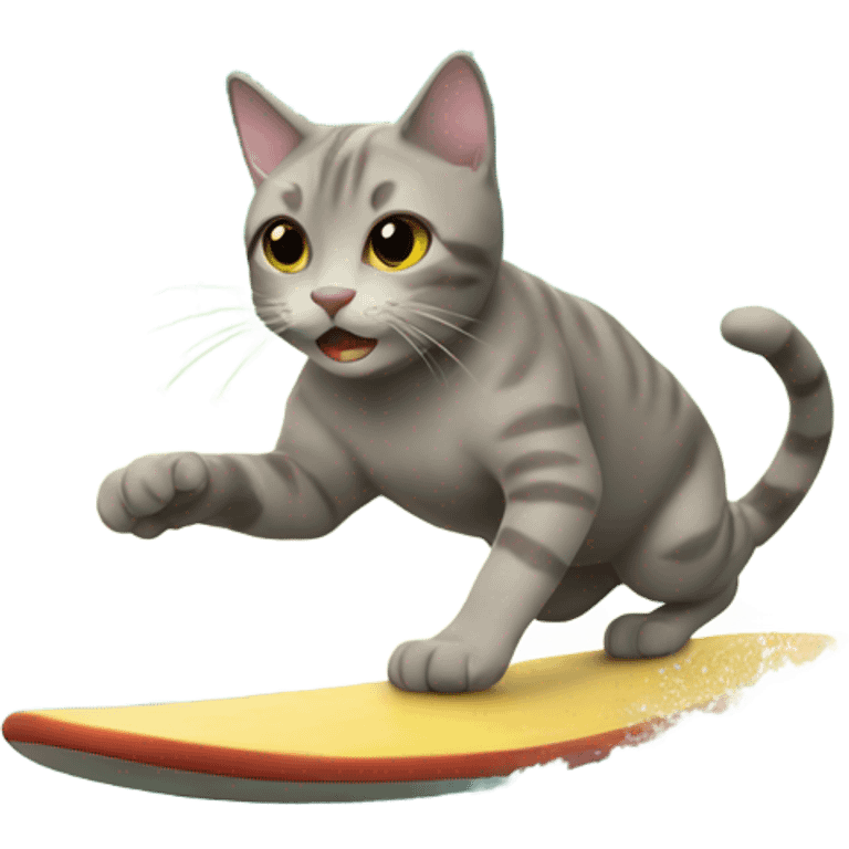 Cat surfing emoji