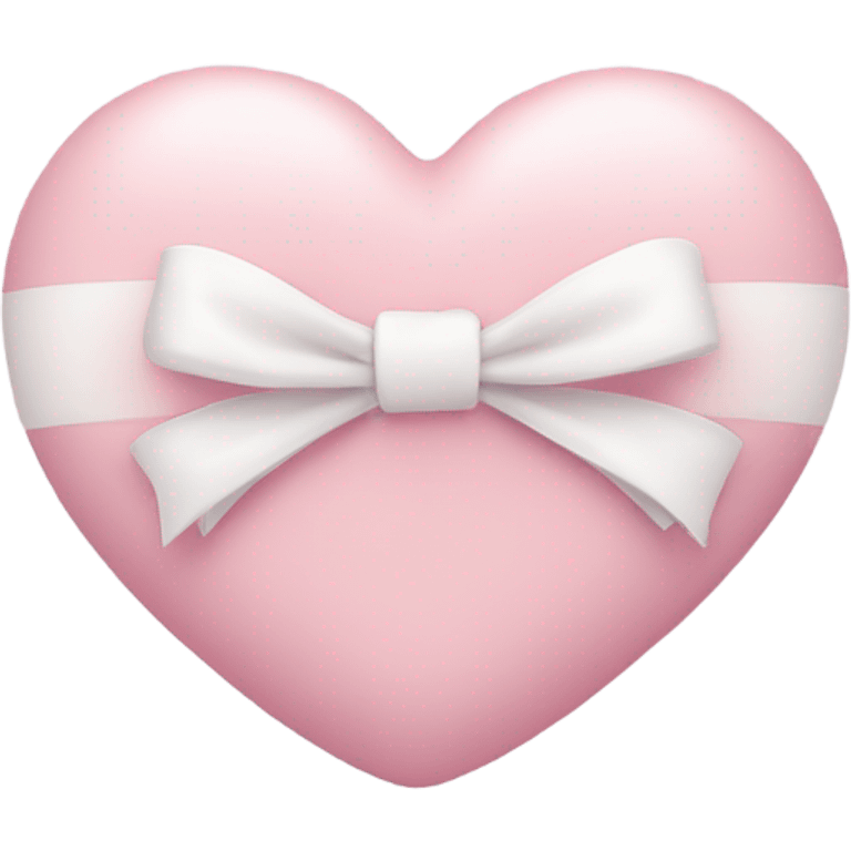 Pastel pink heart with white bow emoji