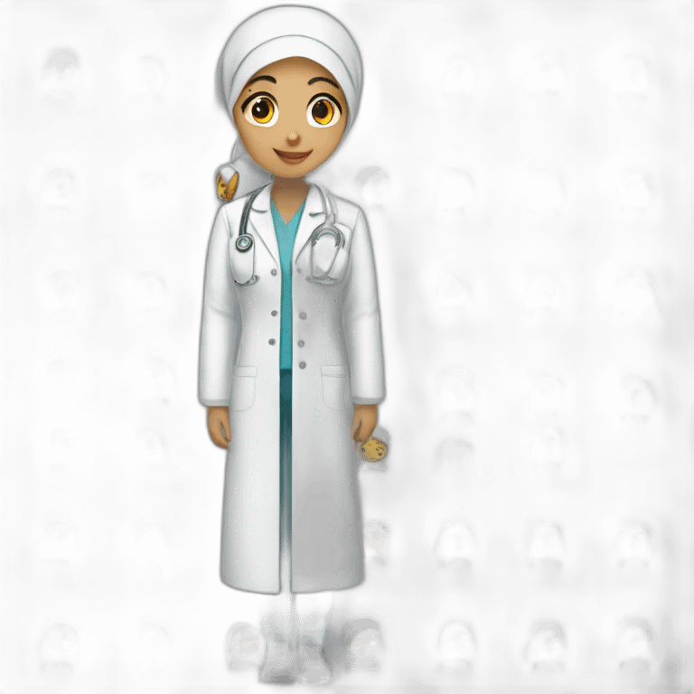 Girl hijab nurse student emoji