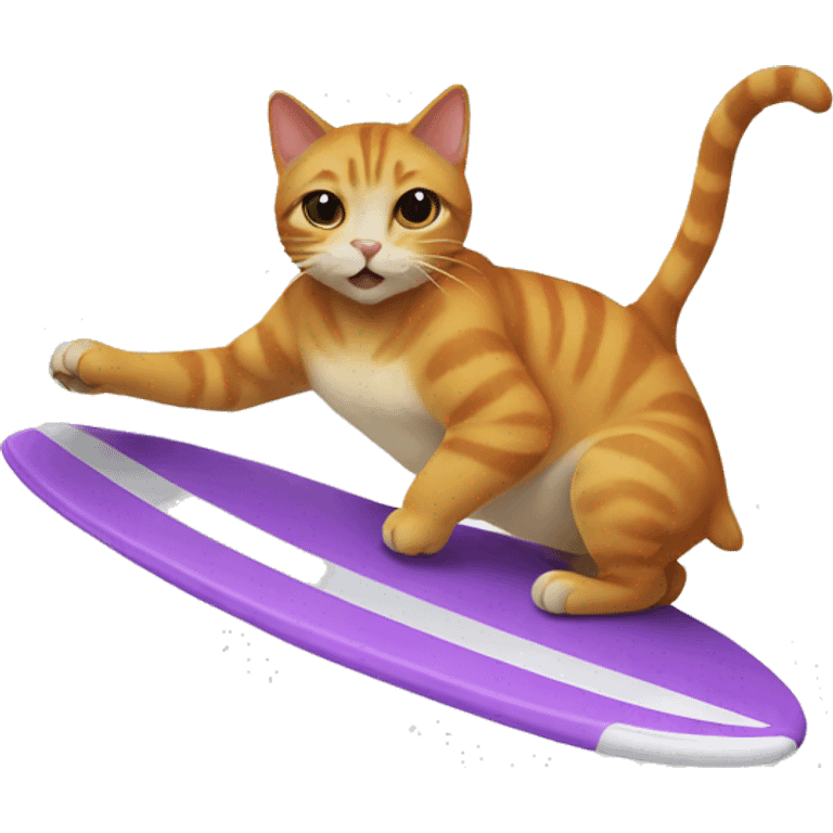 Cat surfing emoji