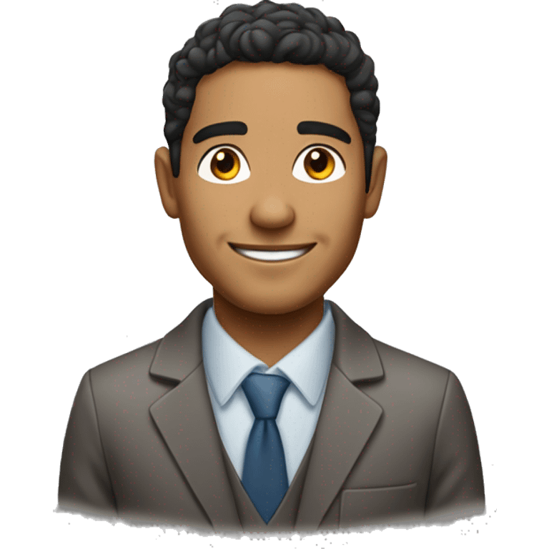 a lighter complected hispanic man with freckles and dimples at work emoji