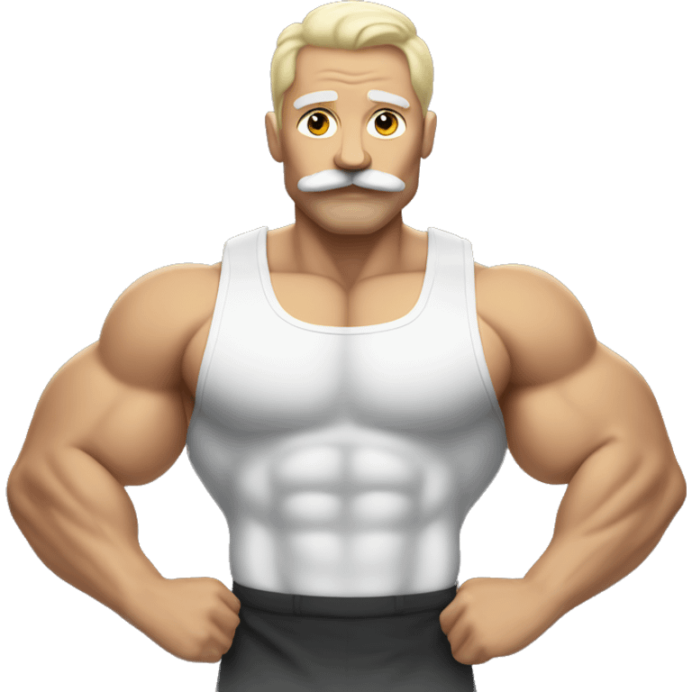 white bodybuilder with the mustache emoji