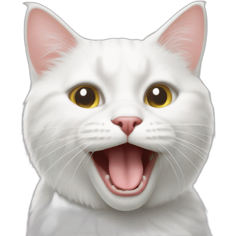 White cat with tongue silly emoji