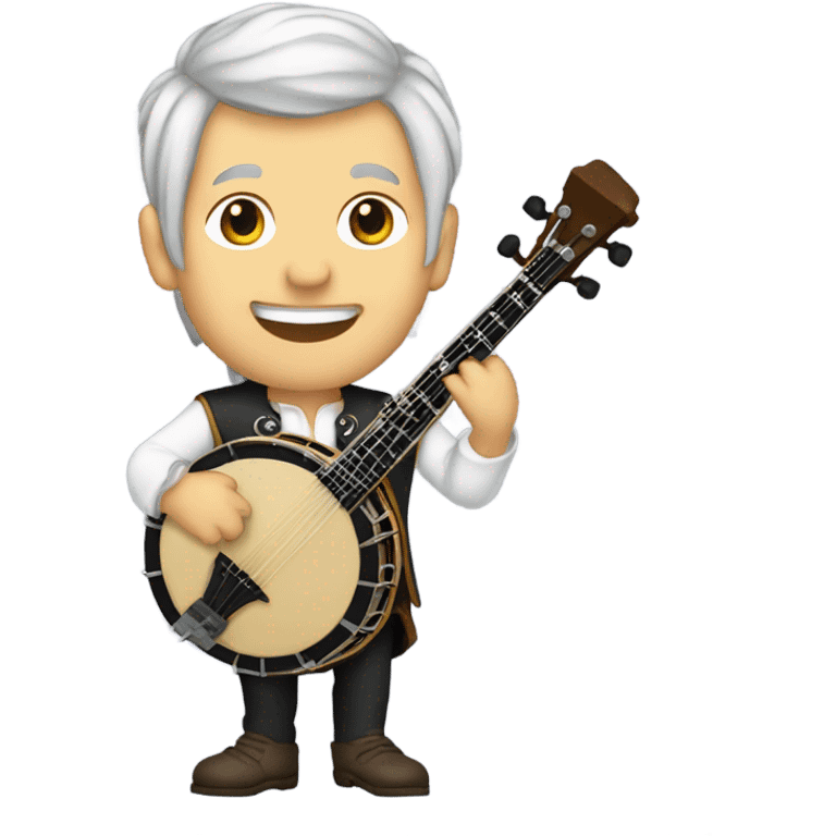 Wolfgang Mozart chibi standing young 5-string banjo emoji