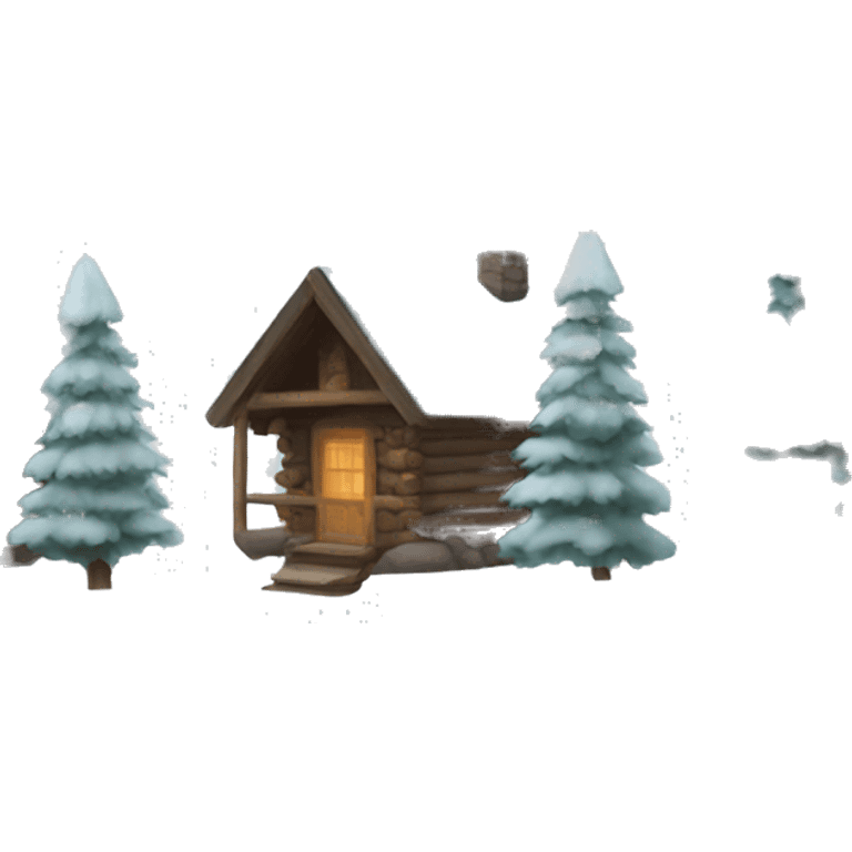 winter cabin emoji