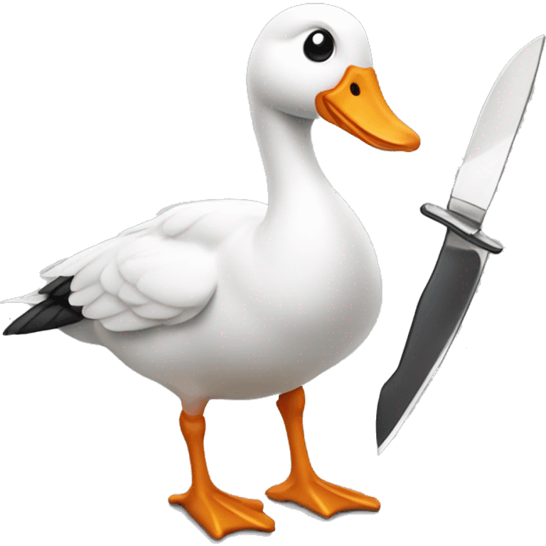 a goose with 2 knives emoji