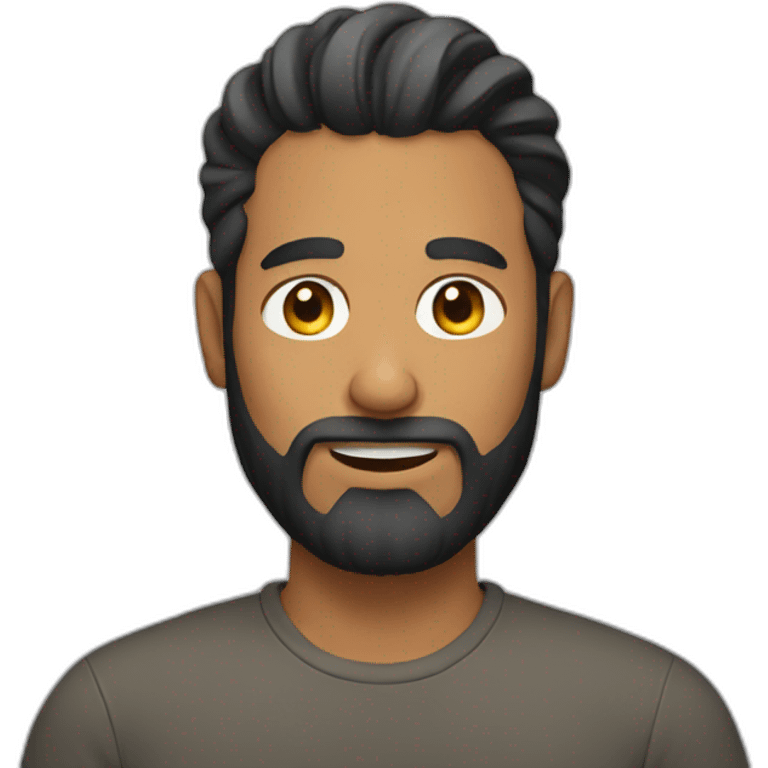 man with bun and beard emoji