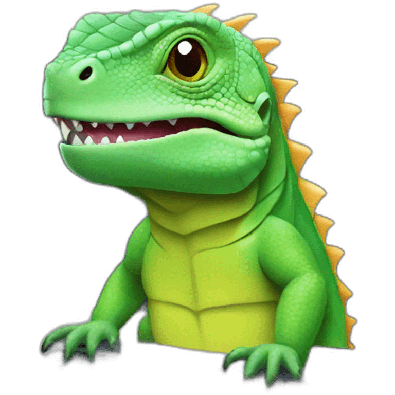 iguana at computer emoji