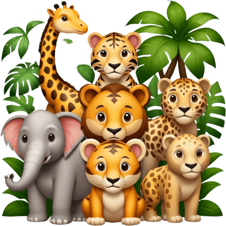 multiple jungle animals emoji