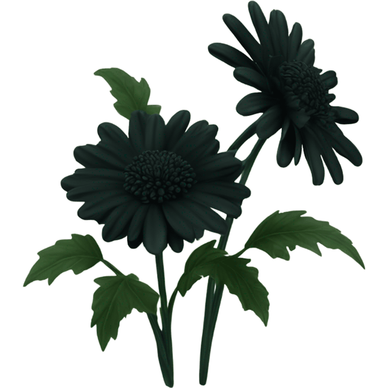 black flowers emoji