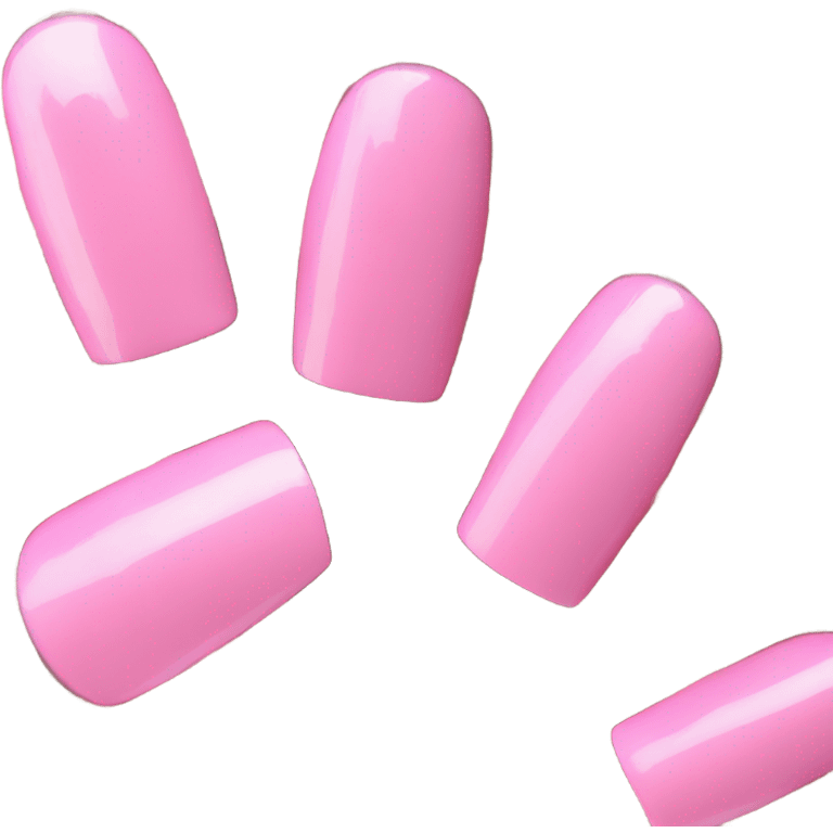 Long pink trendy acrylic nails manicure emoji