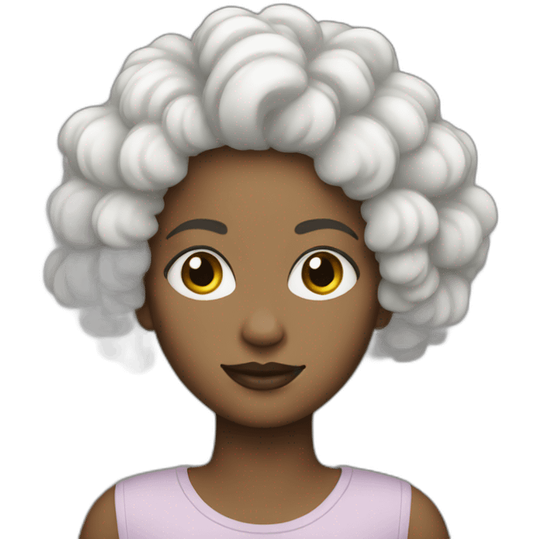 white Woman afro brids emoji