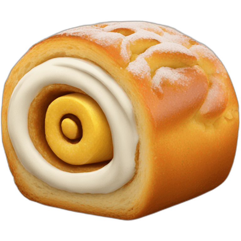 one happy sweet roll emoji