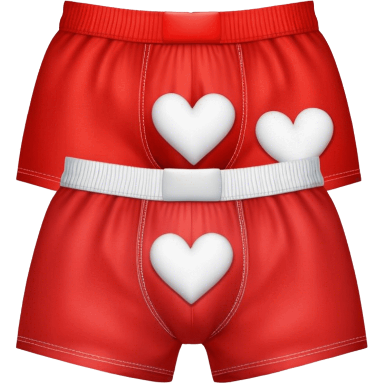 red boxers with white hearts  emoji