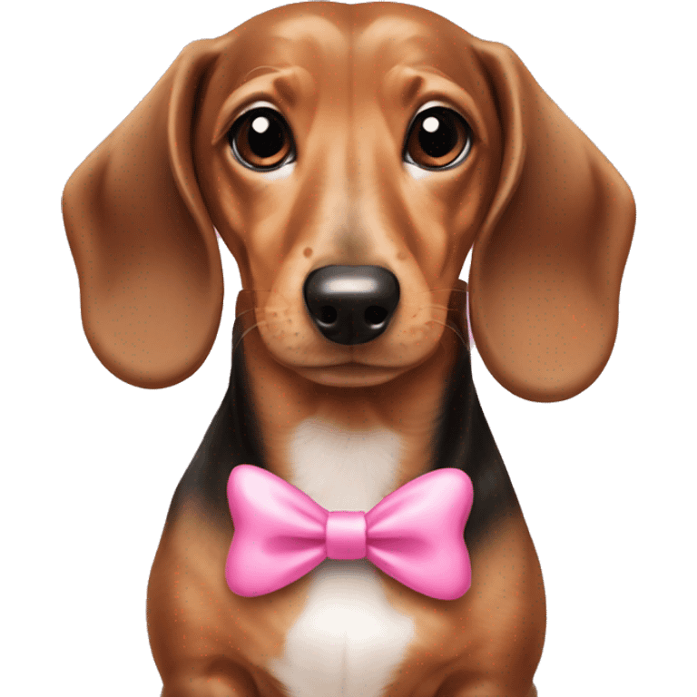 Mini dachshund with pink bow  emoji