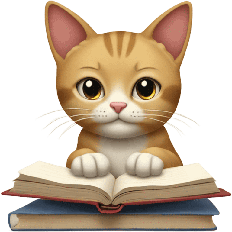 cute cat studying emoji