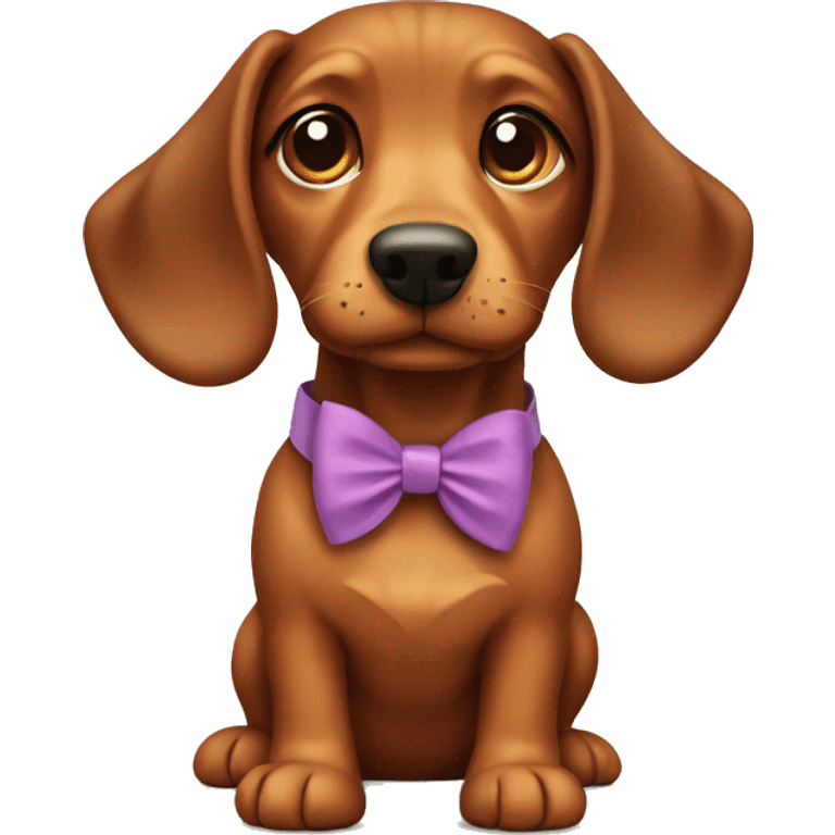 teckel dog with bow emoji