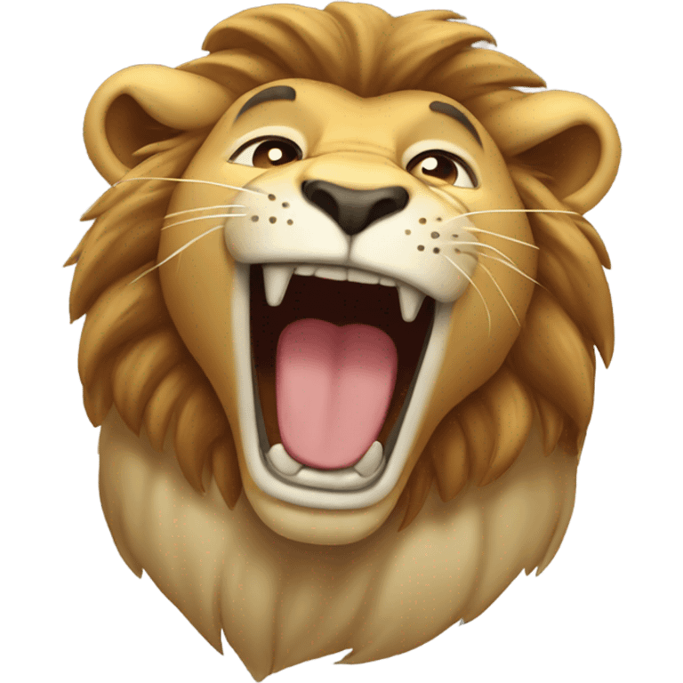 Lion laughing to the point of crying emoji