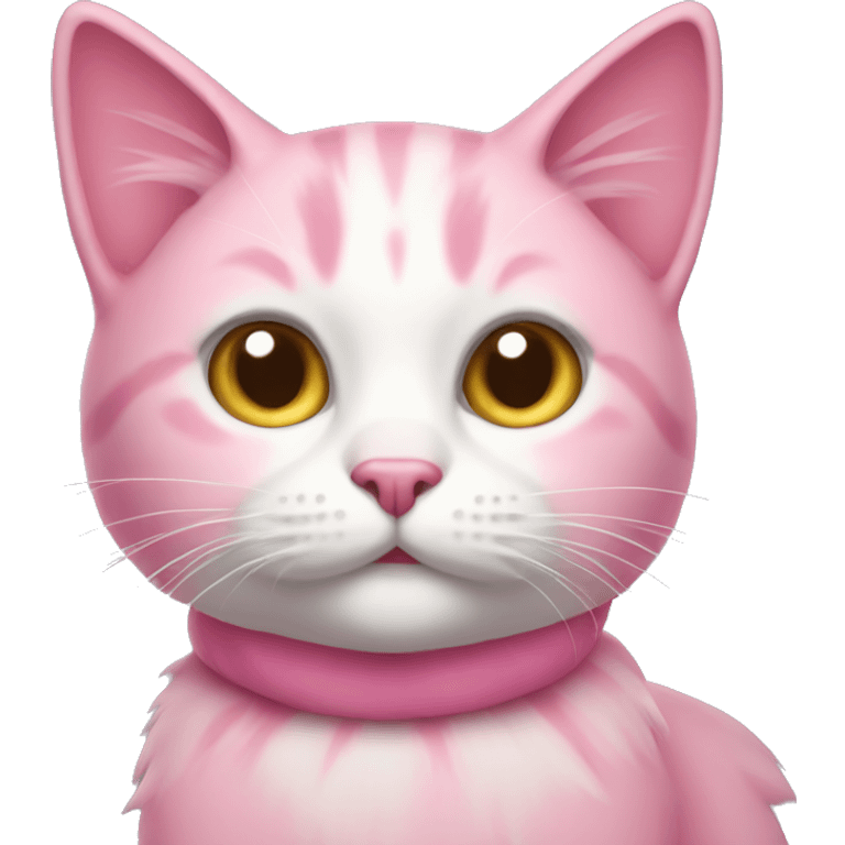 Pink Christmas cat emoji