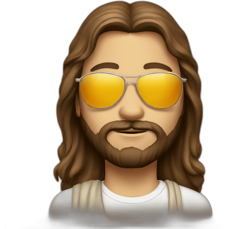 Jesus with aviators and tshirt emoji