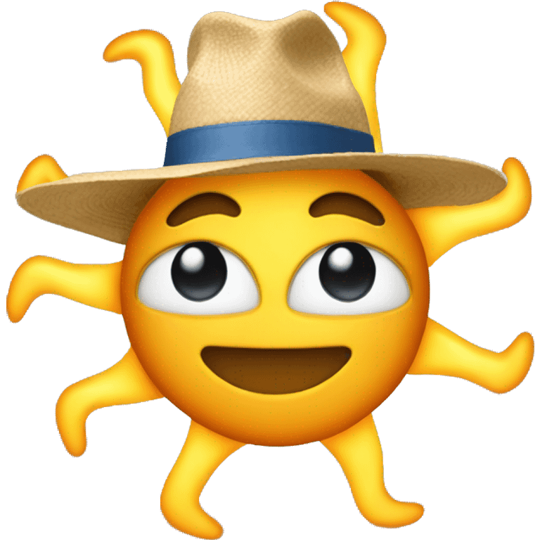 The sun wearing a hat emoji