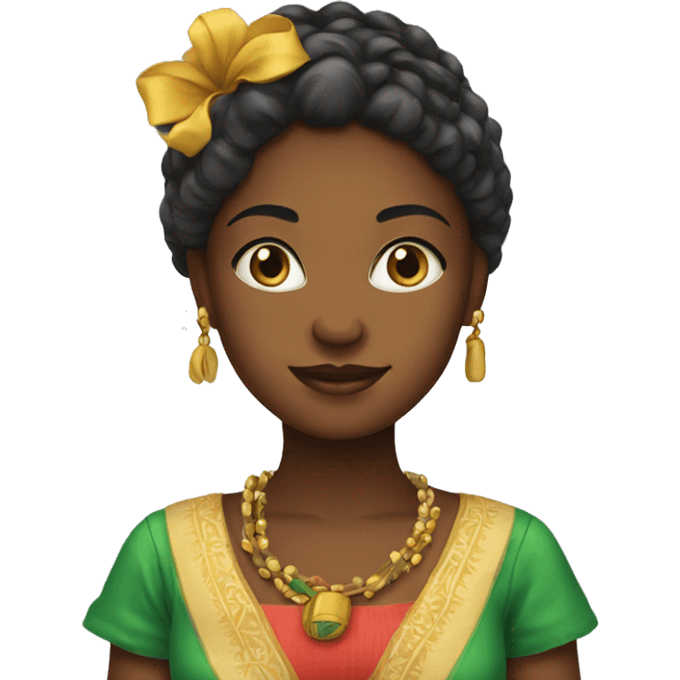 Girl with traditional Martinique clothes  emoji