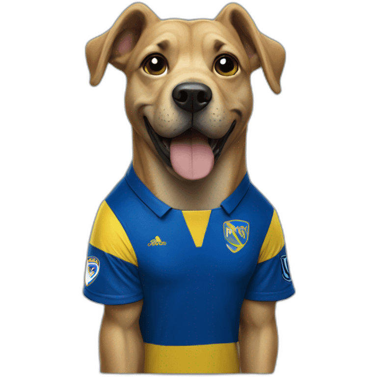 Dog with a boca juniors shirt emoji