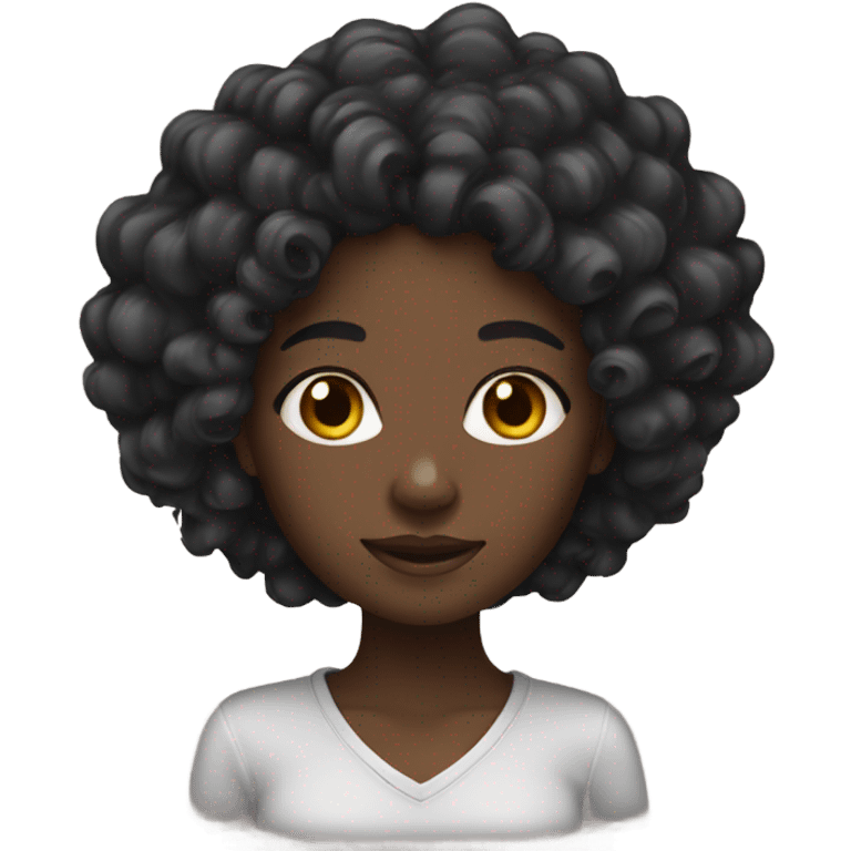 Black girl with long curly hair  emoji