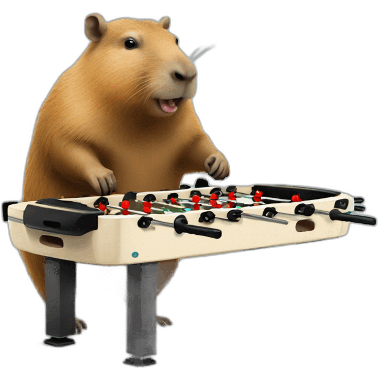 A capybara playing table football  emoji