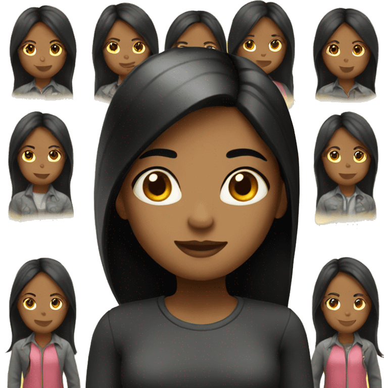  girl with a black straigth hair emoji