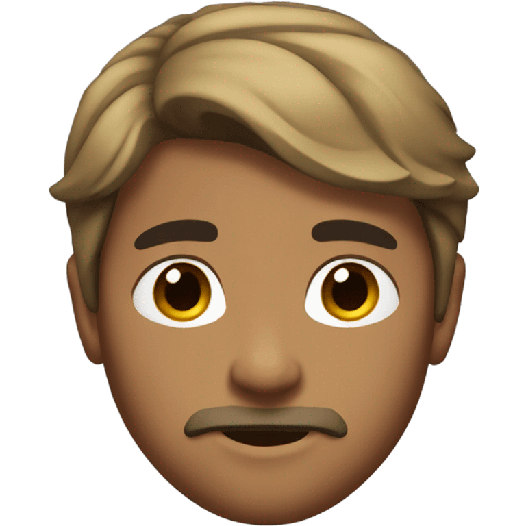 Buff guy with mullet brown hair  emoji