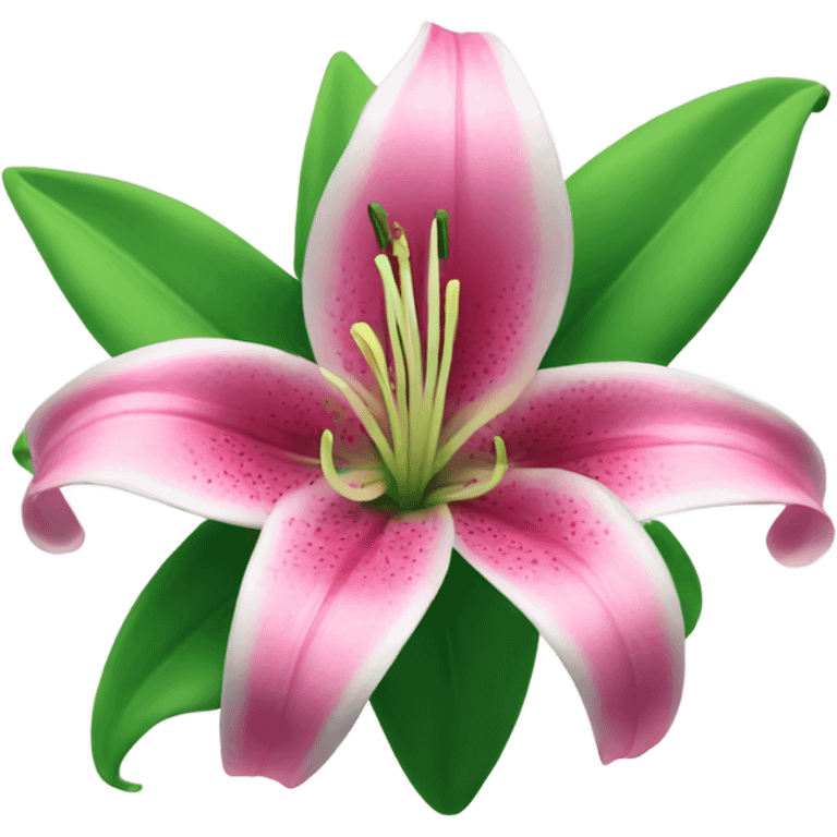 pink and green lilly flower emoji