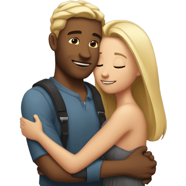 Gorgeous couple hugging  emoji