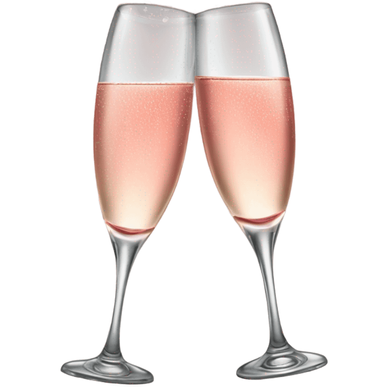 two clinking champagne glasses with sparkling rose emoji