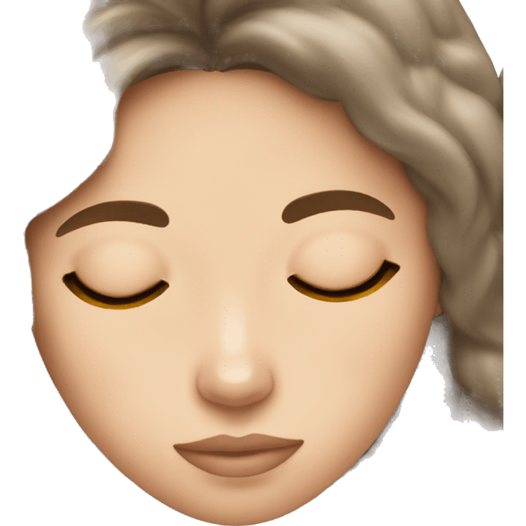 Brunette white girl sleeping emoji