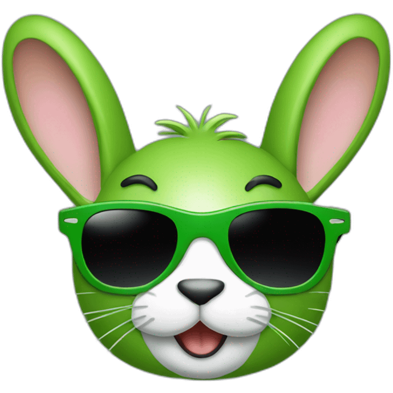 green rabbit winking sunglasses emoji