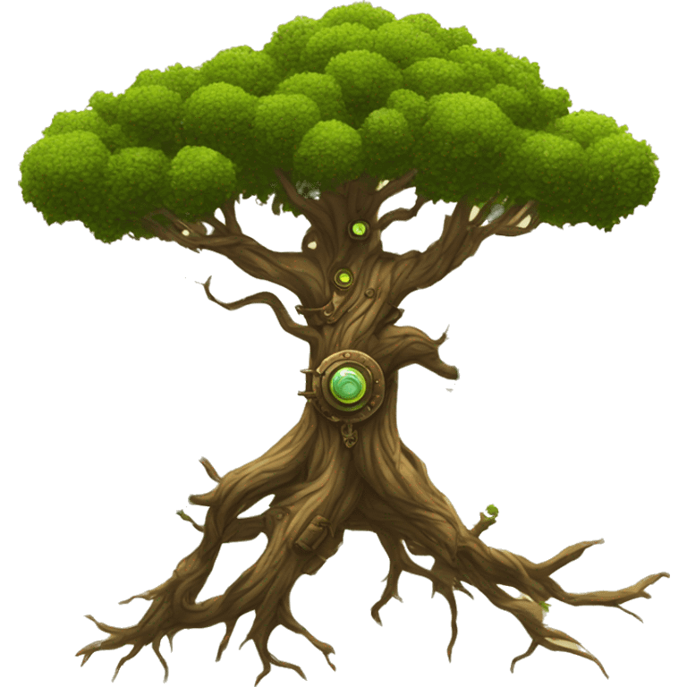 tree in steampunk style close-up emoji