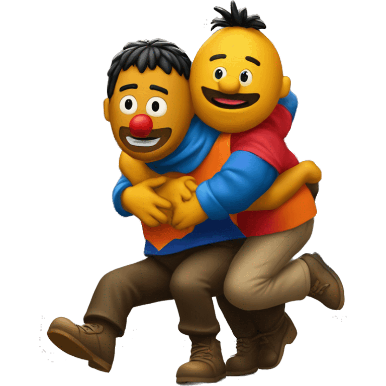 bert and ernie piggy back ride emoji