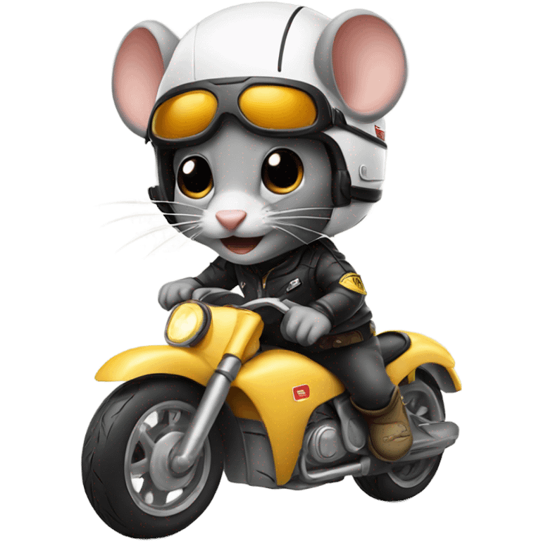 mouse wearing a helmet riding a motorcycle  emoji