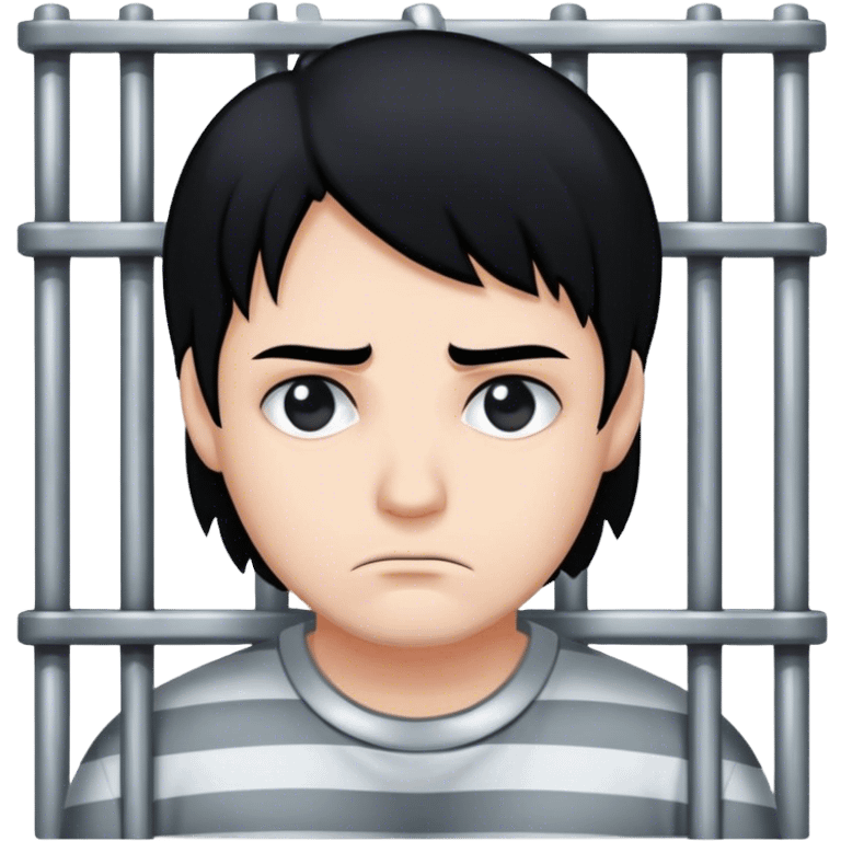 white black heared prisoner in a jail. emoji