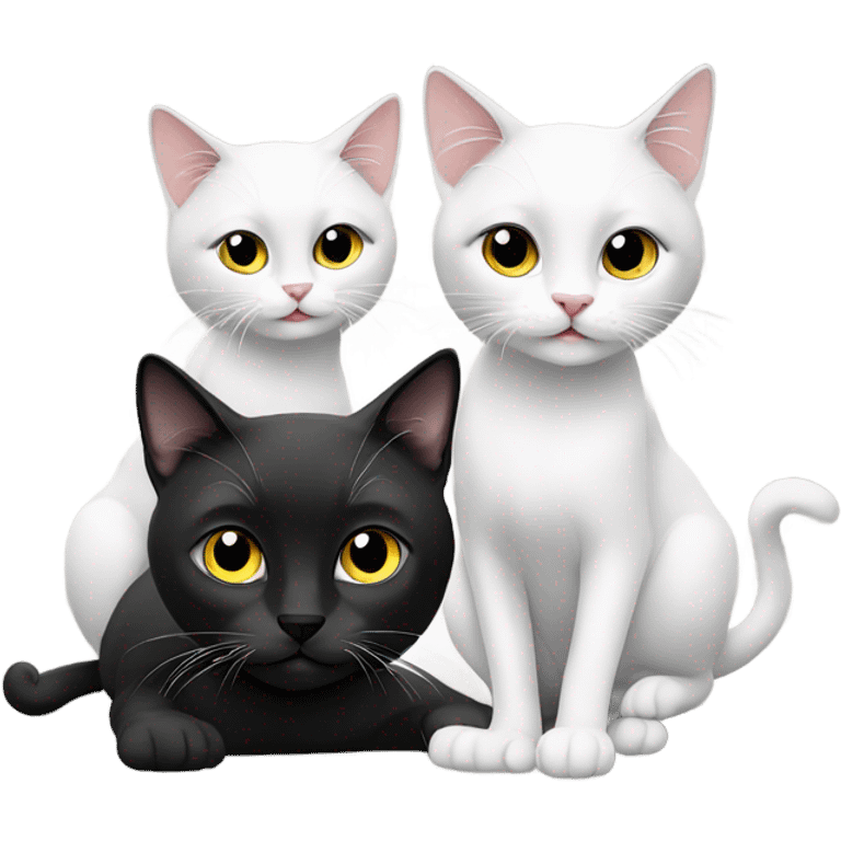 Two black and white cats emoji